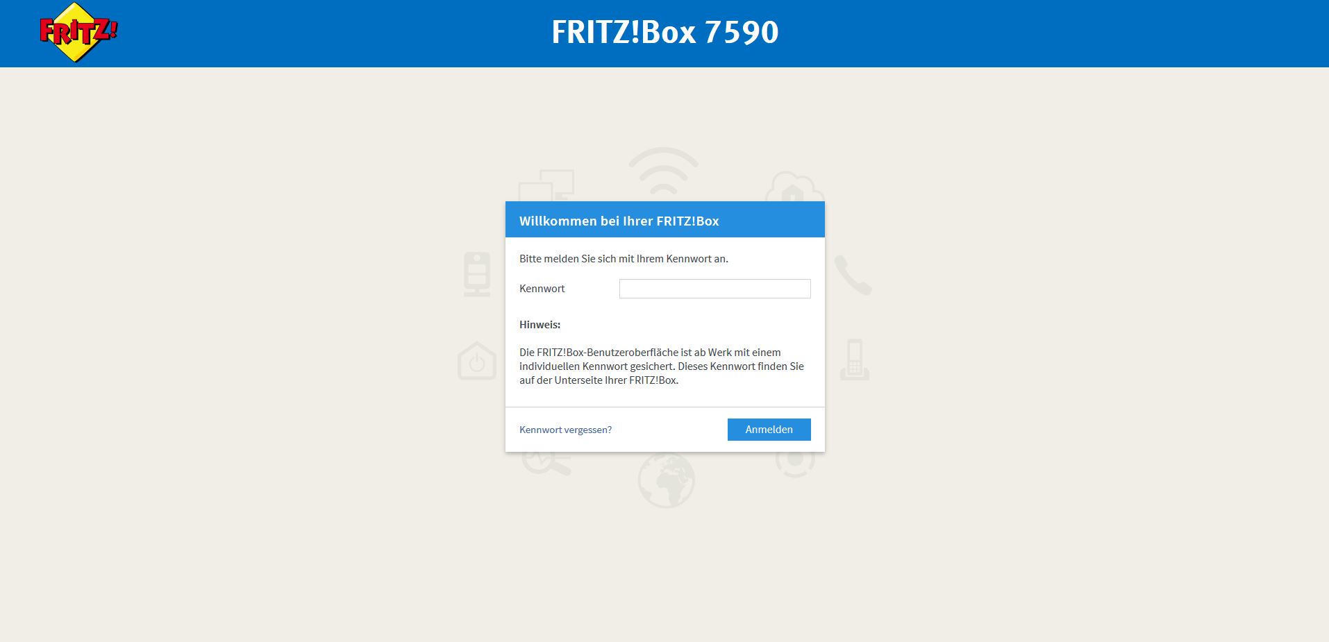 Fritzbox 7590 Login Fenster